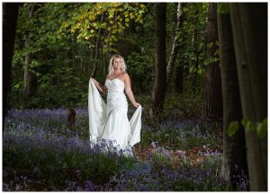 Bride in bluebell woodland Helensburgh Life in Focus Portraits wedding photography Loch Lomond