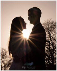 wedding photo bride and groom silhouette Rhu sunset Life in Focus Portraits wedding photographer Helensburgh Argyll and Bute