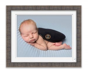 Royal Navy Submariner baby with beret Life in Focus Portraits newborn baby photoshoots Rhu Helensburgh Faslane