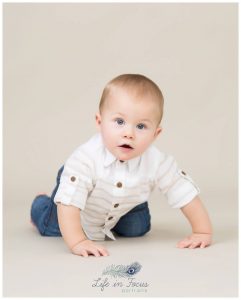 baby crawling towards photographer Life in Focus Portraits baby milestone photoshoots Rhu Helensburgh Cardross