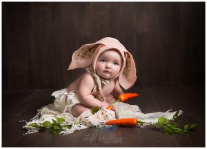 baby in bunny hat easter themed little sitter session Life in Focus Portraits baby photographer Rhu Helesnburgh Cardross
