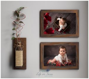 framed photos of baby girl little sitter session Life in Focus Portraits baby milestone photoshoots Rhu Helensburgh Cardross