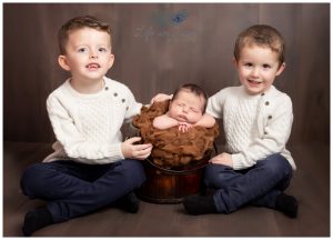 newborn baby with big brothers sibling photo Life in Focus Portraits newborn portrait photographer Garelochhead Rosneath Peninsula Cove