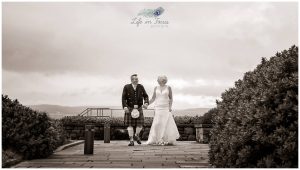 Bride and Groom after secret covid wedding Helensburgh Civic Centre Elopement Weddings