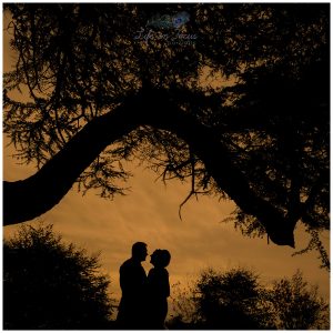 silhouette photo of bride and groom elopement micro wedding Rhu Helensburgh